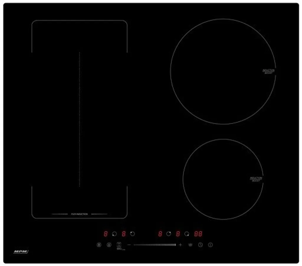 MPM -60-IM-08, Schwarz, Integriert, Zonen-Induktionskochfeld, Glas, 3 Zone(n), 3 Zone(n)